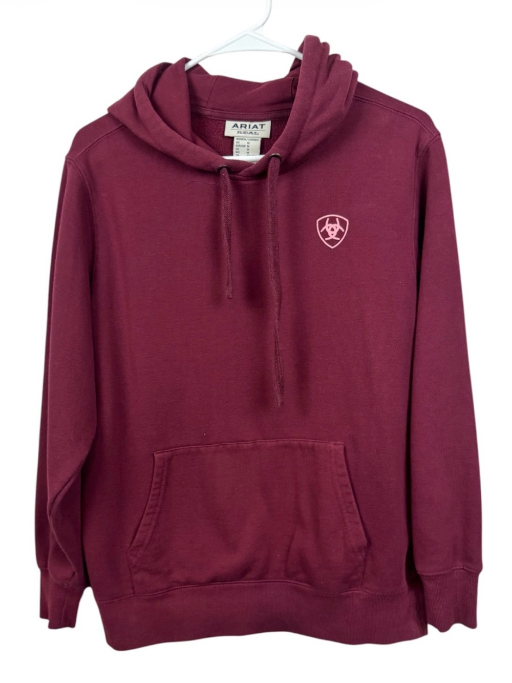 Ariat Womens Logo Hoodie Zinfandel Burgundy Fleece Pullover Medium